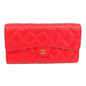 CHANEL Pink Lambskin Leather Wallet